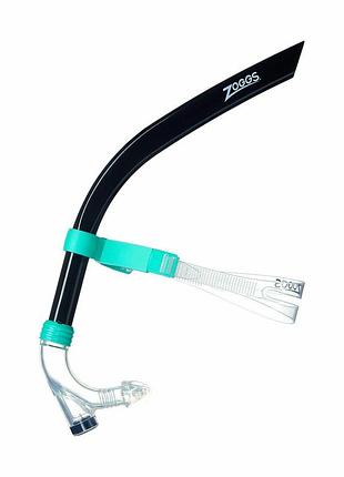 Трубка фронтальная zoggs centre line snorkel для плавания черно-бирюзовый (465287.bktq)