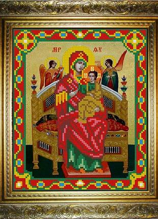 Схема для вышивки бисером иконы. богородица всецарица