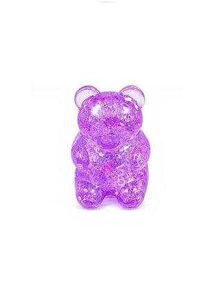 Антистрес ведмедик з гліттером squishy gummy bear glitter 7×4 см, 1 шт
