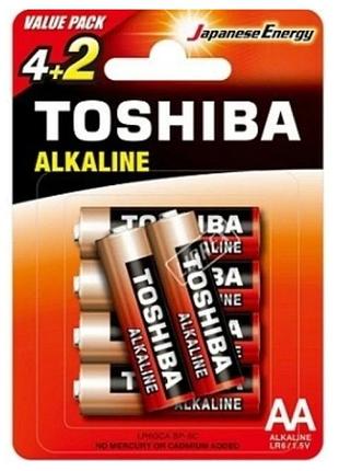 Батарейка toshiba lr6 red alkaline (6шт)