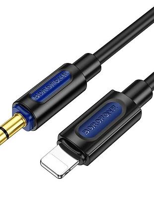 Аудіокабель borofone bl20 ip to 3.5mm male, silicone, 1m, black