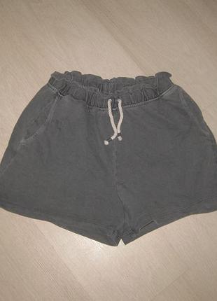 10-13 років, літні шорти zara двунитка, колір сірий