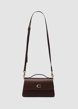 💎 coach juno crossbody leather maple brown