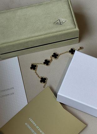 👑 van cleef & arpels bracelet vintage alhambra onyx k18 yellow gold