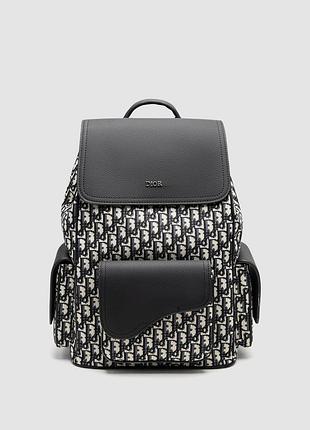 🦁 dior saddle oblique jacquard backpack in canvas