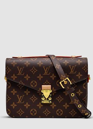 💎 louis vuitton pochette métis brown monogram coated canvas gold hardware