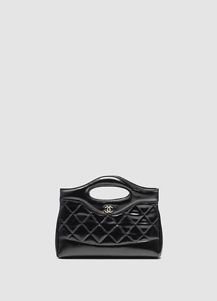 💎 chanel 31 mini shopping bag shiny aged calfskin black & gold hardware