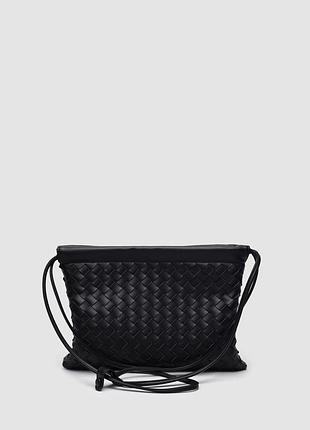 💎 bottega veneta vintage leather intrecciato crossbody bag black