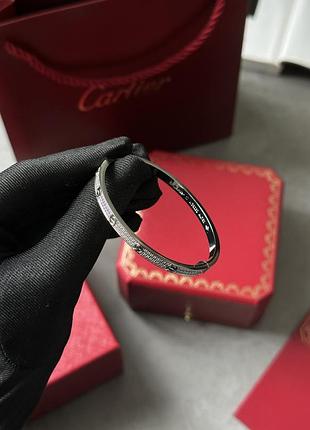 👑 cartier love diamond 18k white gold bracelet 17