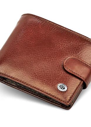 Мужское портмоне из натуральной кожи st leather в141 коричневый