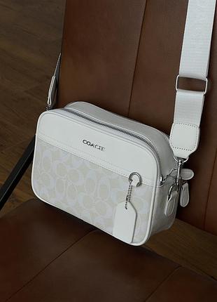 Сумка жіноча coach graham крос боді коуч білий