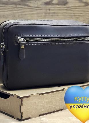 Чоловіча шкіряна сумка клатч gs коричнева