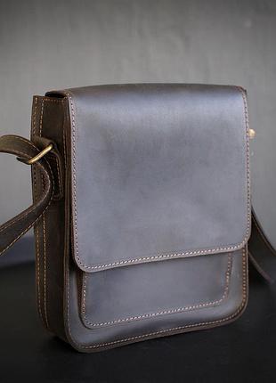 Чоловіча шкіряна сумка gs 23*21*6 см коричнева