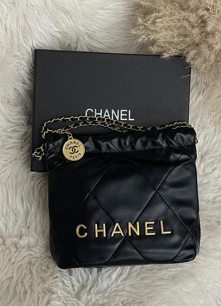 Сумка женская клатч через плечо chanel 22 mini handbag шанель черный 22 мини