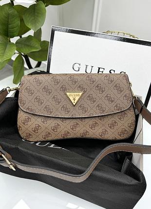 Сумка женская guess багет бежевый гесс