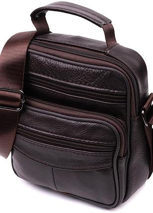 Небольшая сумка на плечо из натуральной кожи vintage sale_15055 коричневый