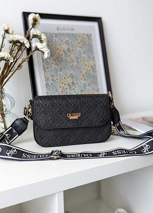 Сумка женская guess черный стеганый кросс боди через плечо гесс