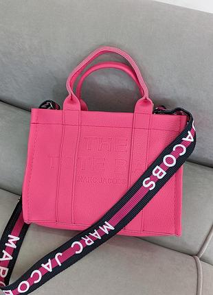 Сумка жіноча марк джейкобс шопер малиновий marc jacobs tote bag великий
