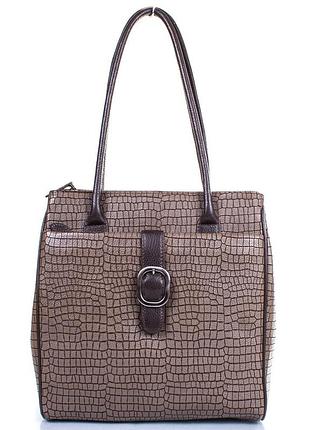 Сумка женская кожаная desisan 7131-695 бежевый питон