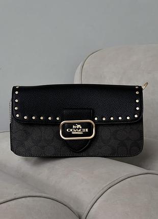 Женская сумка coach morgan коричневый кросс боди коуч