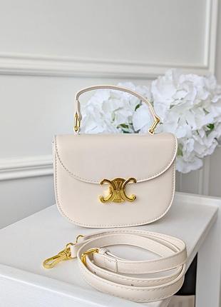 Сумка женская сeline saddle клатч молочный селин