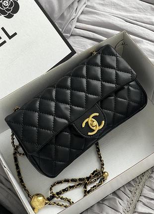 Сумка женская клатч через плечо chanel classic small flap bag шанель черный классический
