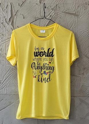 Футболка жіноча in a world yellow