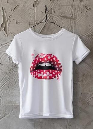Футболка жіноча star lips white