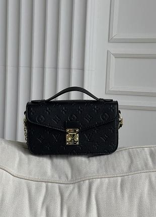 Сумка жіноча луї вітон через плече louis vuitton medium pochette чорний міні