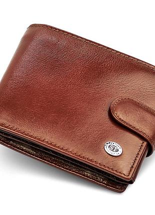 Классическое мужское портмоне из натуральной кожи st leather в102 коричневый