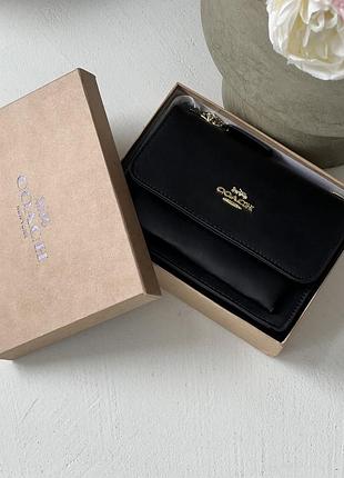Жіноча сумка coach mini klare через плече чорний класичний коуч