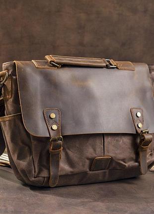 Солидный портфель на плечо vintage 20119 коричневый