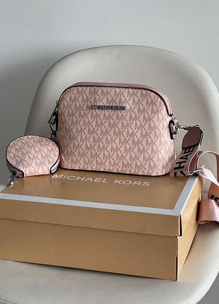 Сумка женская michael kors кросс-боди 2 в 1 майкл корс розовый