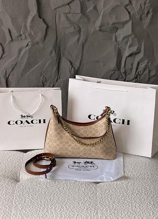 Сумка женская coach juliet shoulder bag 25 premium через плече молочный коуч