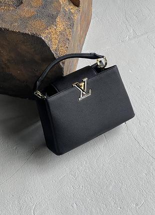Женская сумка louis vuitton capucines через плечо луи виттон черный классический