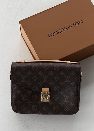 Сумка жіноча луї вітон коричневий пошеет louis vuitton pochette metis "premium"