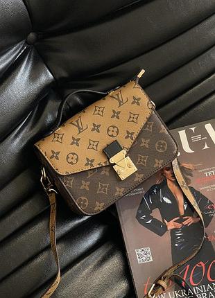 Сумка жіноча луї вітон через плече louis vuitton medium pochette коричневий монограм