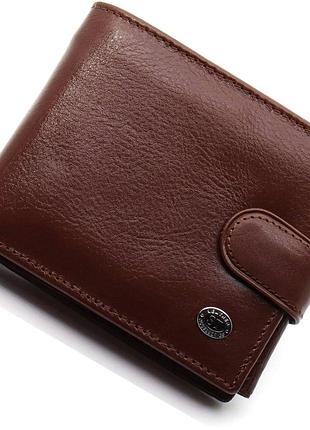 Классическое мужское портмоне из натуральной кожи st leather st102 черный коричневый