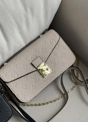 Сумка жіноча луї вітон через плече louis vuitton medium pochette кремовий міні