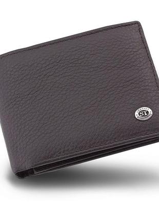 Мужское кожаное портмоне среднего размера st leather st108 черный