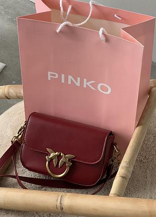 Женская сумка love box bag pinko красный через плече пинко