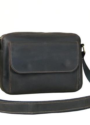 Чоловіча шкіряна сумка крос боді gs 19*25*5 см коричнева