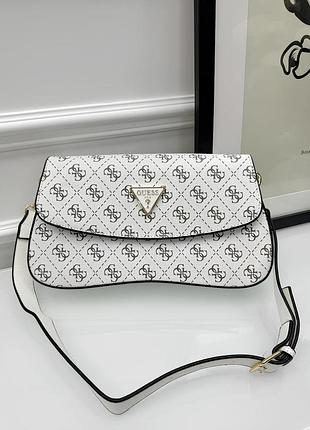 Сумка жіноча guess багет білий гес