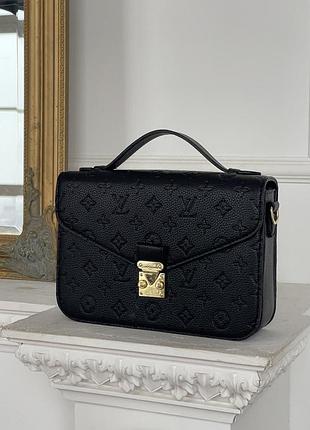 Сумка жіноча луї вітон через плече louis vuitton medium pochette чорний