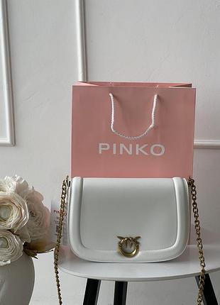 Женская сумка pinko love round click classic белый кросс боди пинко