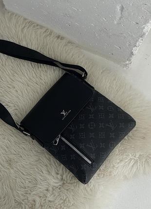 Мужская сумка мессенджер louis vuitton через плечо черный классический луи виттон