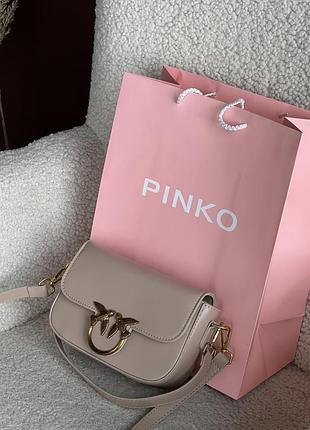 Женская сумка love box bag pinko бежевый через плече пинко