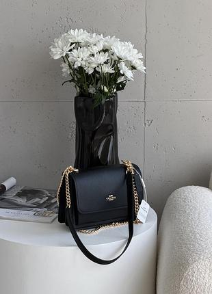 Жіноча сумка coach mini klare crossbody in signature canvas через плече чорний класичний коуч