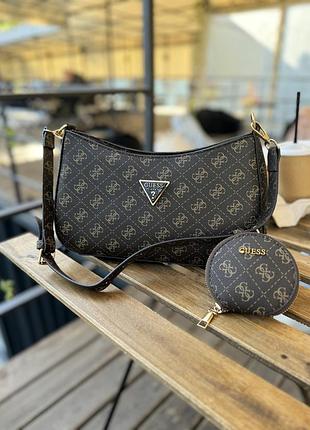 Сумка жіноча guess noelle 2в1 коричневий гес