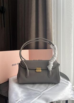 Leather shoulder bag grey
